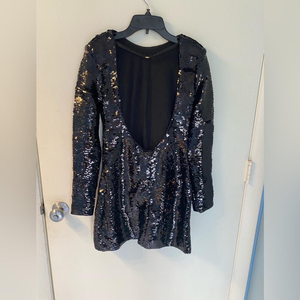NWT Frame Open Back Sequin Knit Mini Dress Size M - Picture 6 of 11